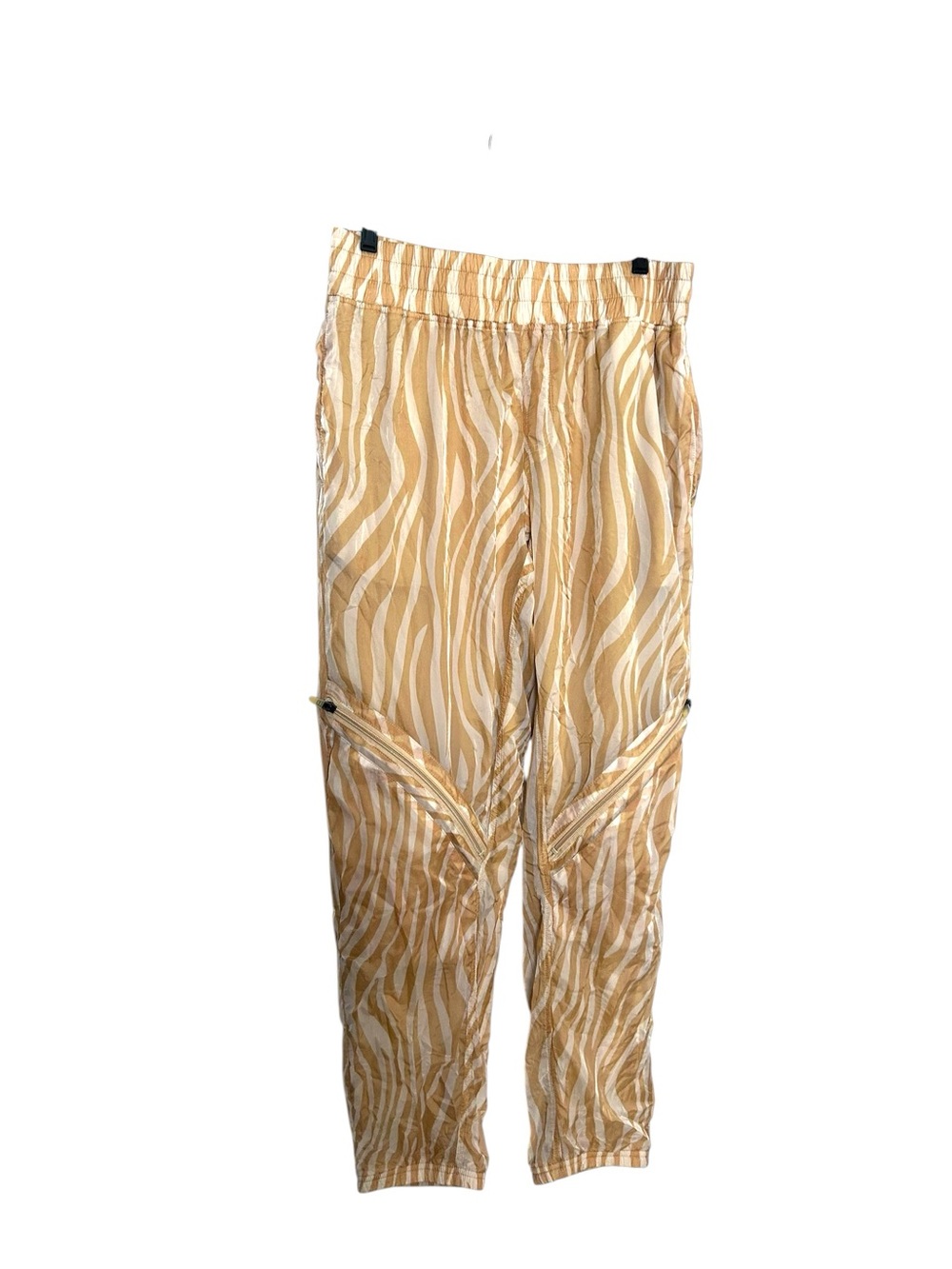 Free People Movement Zebra Print Joggers Pants Neutral Tan Ivory NWT Size M